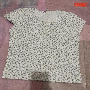 Rebellious Dreamer White & Sage Floral Top